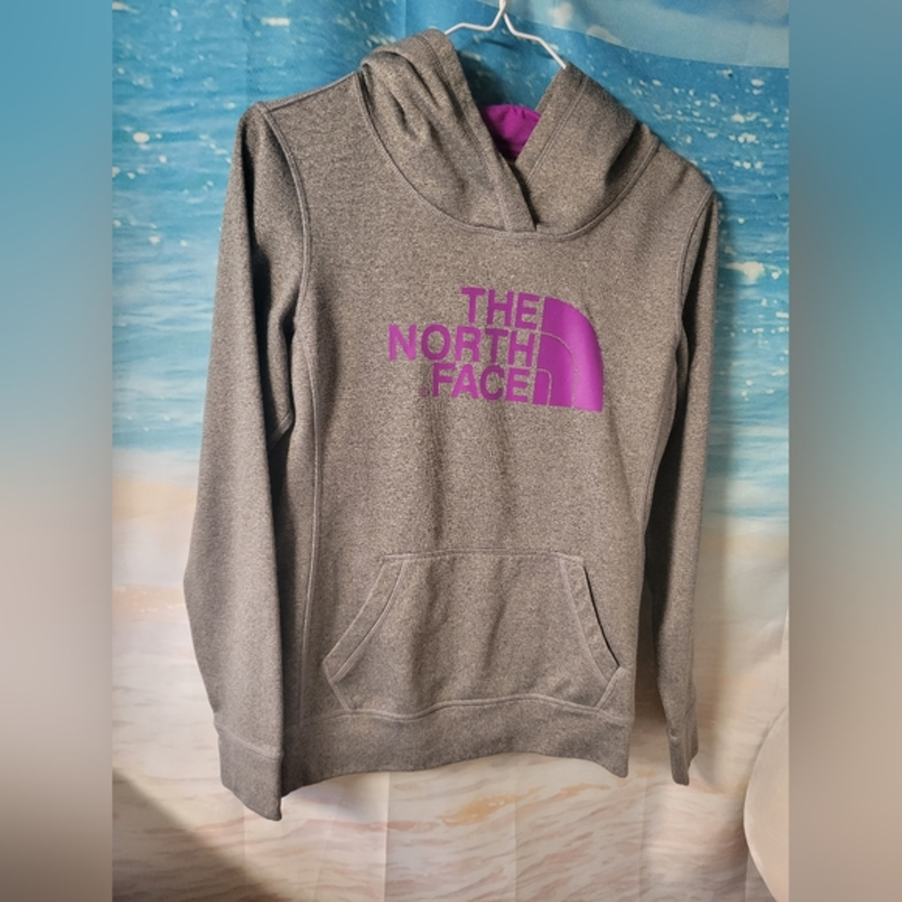 The North Face Gray & Purple Hoodie Sweatshirt Ladies Size Small